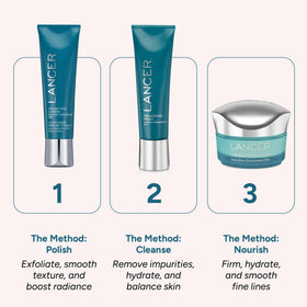 Lancer cleanser on bathroom counter in morning routine illustrating daily use benefit