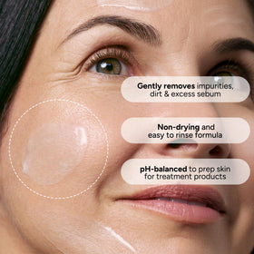 Lancer texture close-up foamy lather demonstrating gentle cleansing benefit