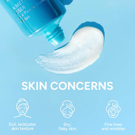 Lancer Skincare size comparison next to hand showing the 4.2 fl oz bottle scale benefit