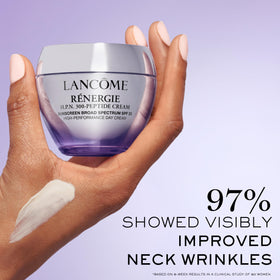 Lancôme SPF 25 label detail emphasizing broad-spectrum sun protection