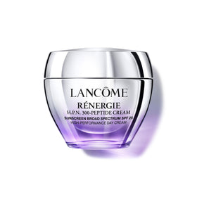 Lancôme jar front showing 300-peptide cream and daily anti-aging benefits