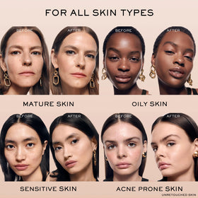 Lancôme on model with medium skin 310N showing natural matte coverage and even tone