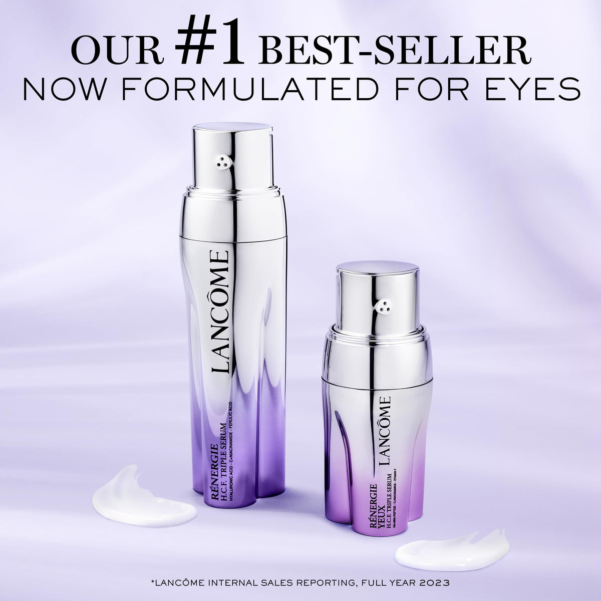 Lancôme serum staged in morning routine illustrating quick absorbency benefit