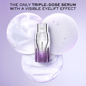 Lancôme close-up of serum texture highlighting hydrating silky finish and plumping