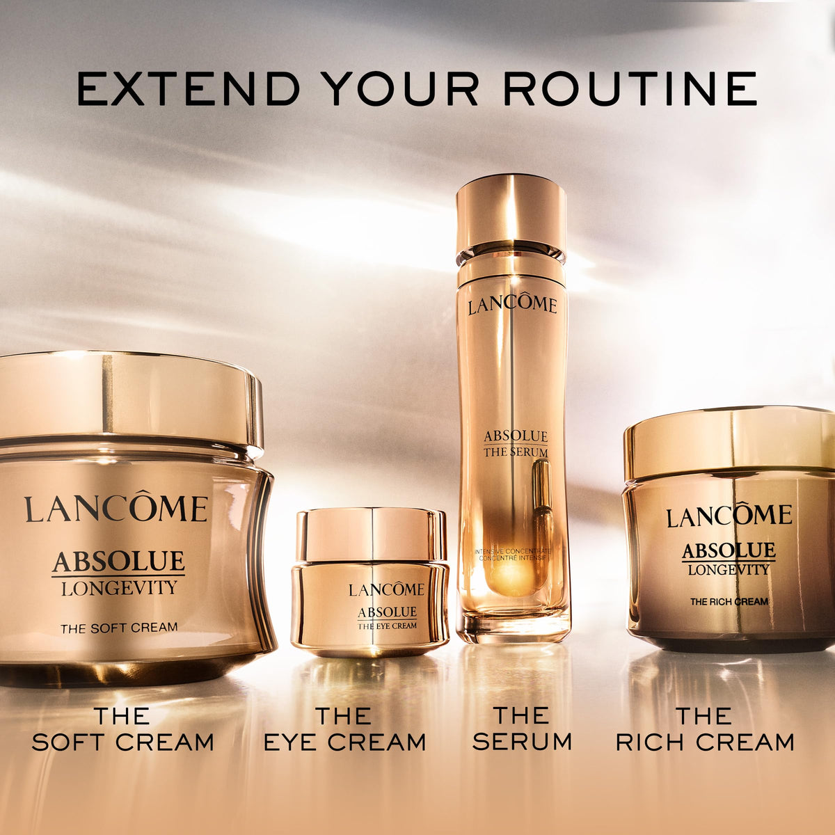 Lancôme serum on bathroom shelf in lifestyle setting for daily routine inspiration