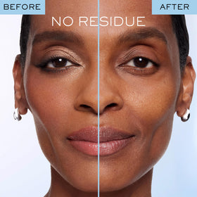 Lancôme before and after eye showing removed waterproof makeup benefit