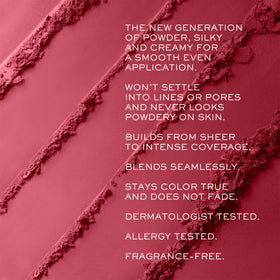 Lancôme applied on cheek demonstrating natural flush and comfortable wear benefit