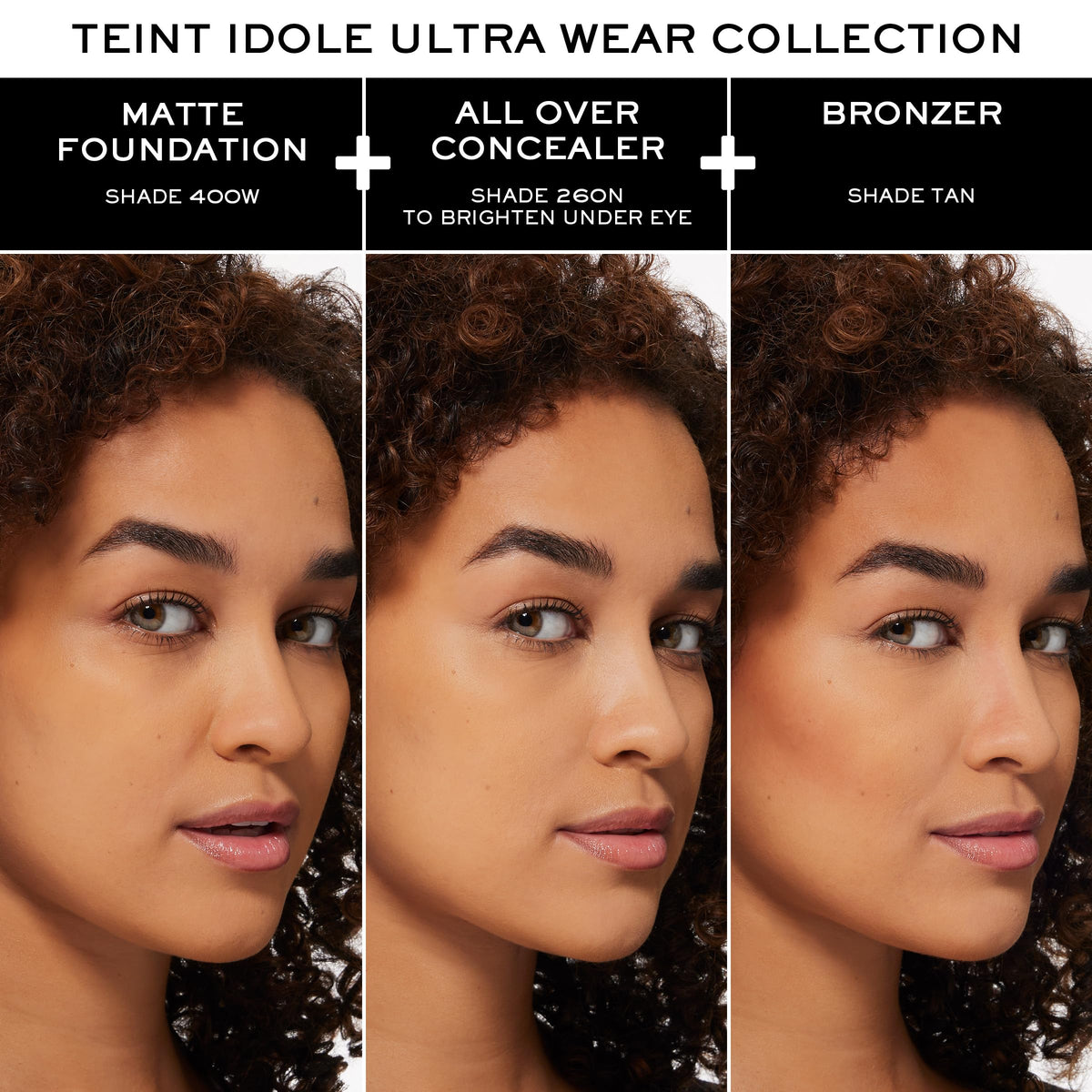 Lancôme bronzer applied on face close-up showing natural tan and camera-ready benefit