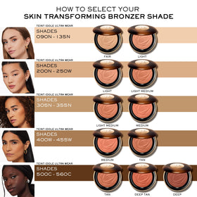 Lancôme bronzer compact in hand showing size and portability benefit