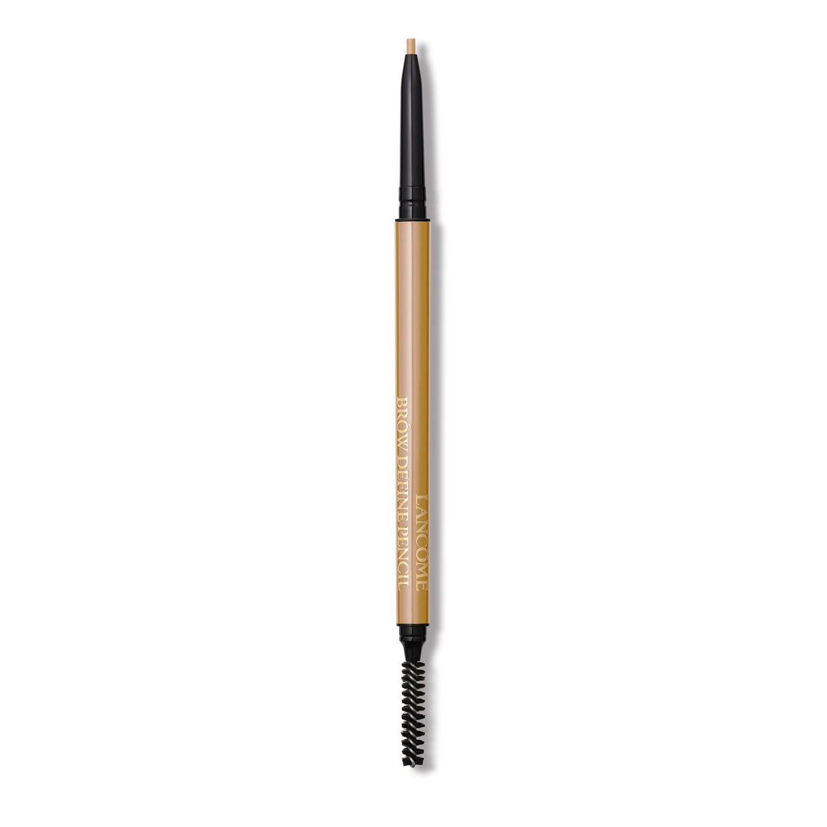 Lancôme Brow Define front view showing pencil and spoolie, precise application benefit