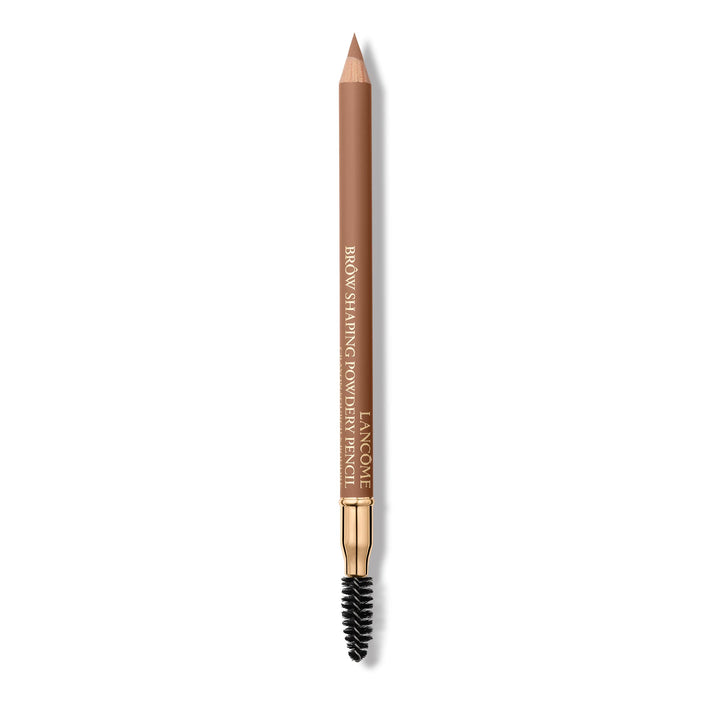 Lancôme Brow Shaping Powdery Eyebrow Pencil front view showing product and color benefits