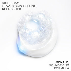 Lancôme Clarifique foam lather on hand demonstrating deep cleansing benefit without dryness