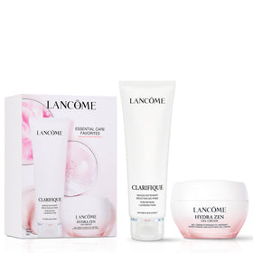 Lancôme front view of limited-edition Clarifique and Hydra Zen set showcasing complete packaging and sizes