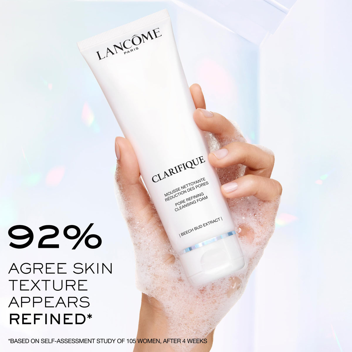Lancôme Clarifique ingredients label detail highlighting salicylic acid for pore care