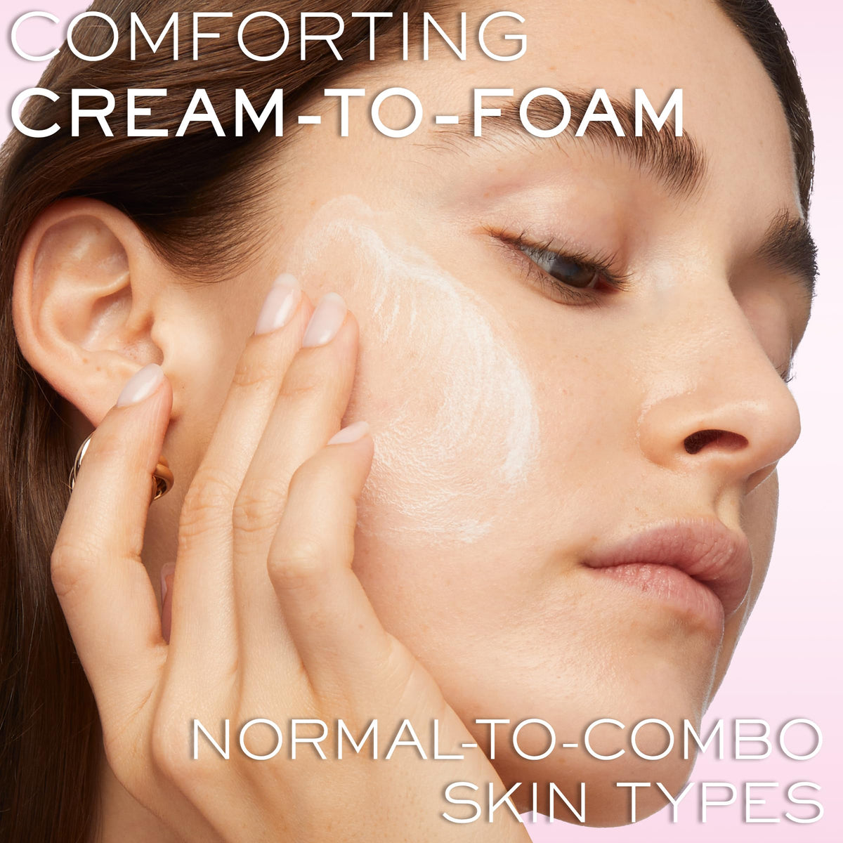 Lancôme cream texture close-up highlighting nourishing rosehip oil benefits