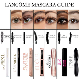 Lancôme Curl Goddess on model demonstrating lifted fanned-out lashes