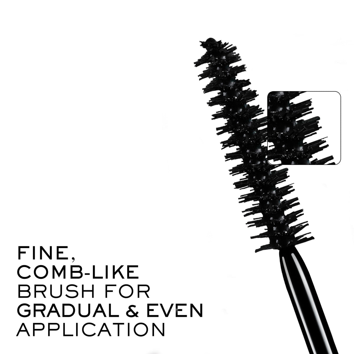 Lancôme Définicils swatch texture on white surface highlighting smooth, clump-free formula conditioning lashes