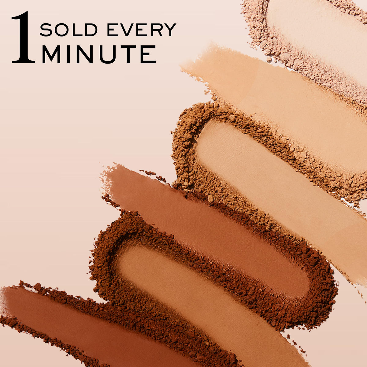 Lancôme compact beside skin tone chart illustrating shade 130 Porcelaine D'Ivoire match benefit