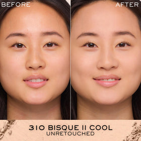 Lancôme close-up texture highlight of finely milled powder for blendability