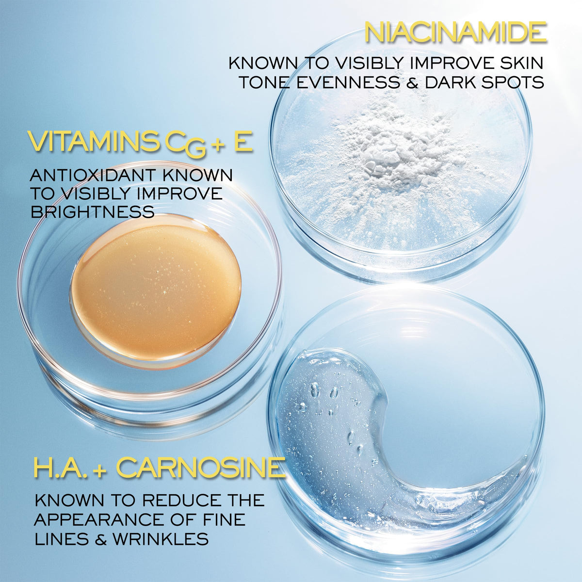 Lancôme face comparison illustrating improved radiance and even tone