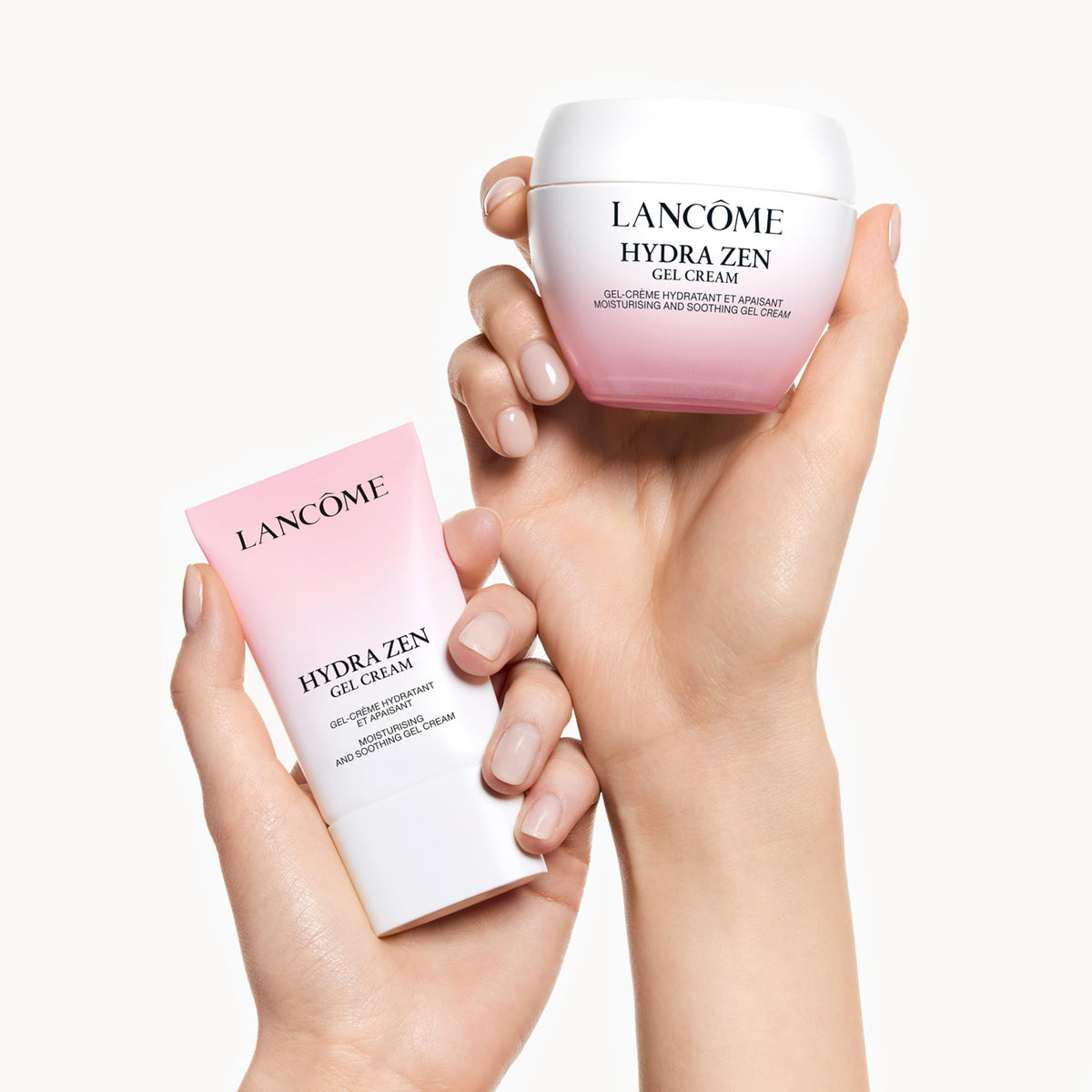 Lancôme cream on hand demonstrating easy spreadability and non-greasy feel