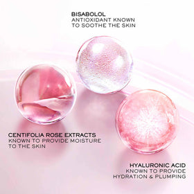 Lancôme Hydra Zen application showing finger with gel and quick-absorbing benefit
