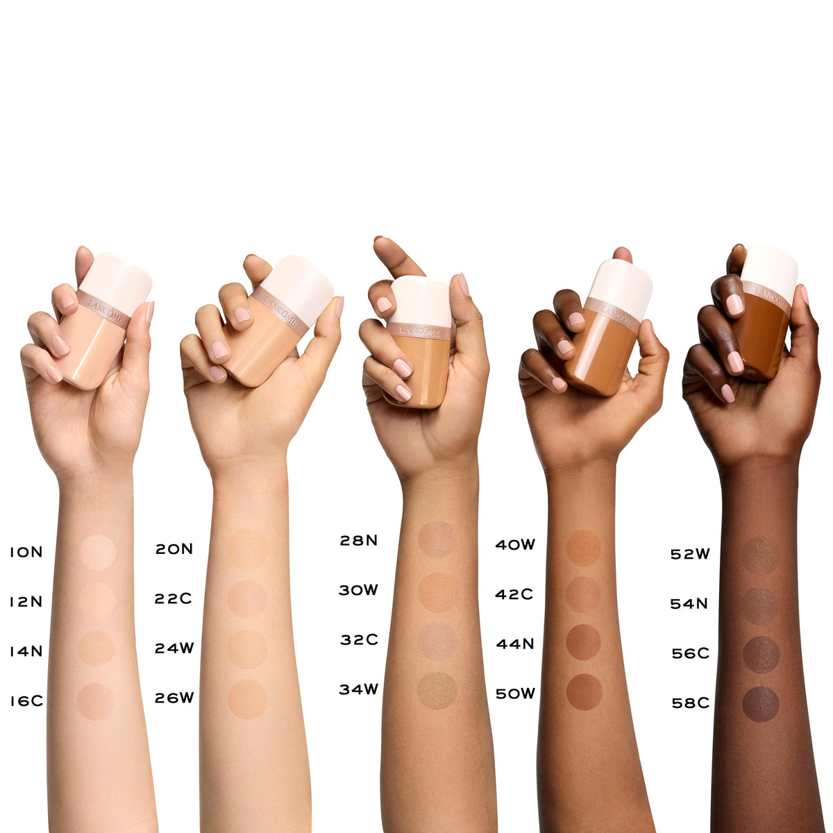 Lancôme split-face before-and-after showing improved evenness and subtle radiance benefit