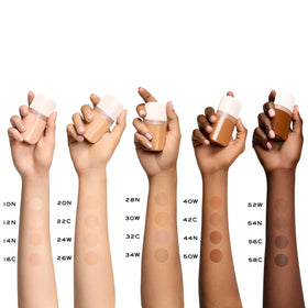 Lancôme split-face before-and-after showing improved evenness and subtle radiance benefit