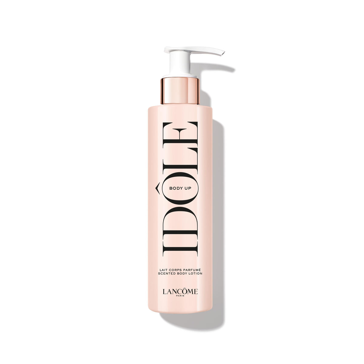 Lancôme Idôle bottle front view showing sleek packaging and hydrating lotion benefit