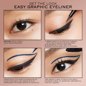 Lancôme Idôle Liner beside a coin showing compact size and travel-friendly convenience