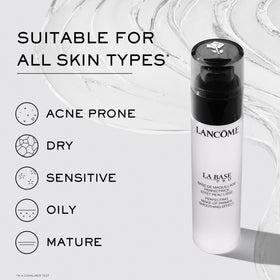 Lancôme La Base Pro before and after foundation demonstrating refined texture benefit