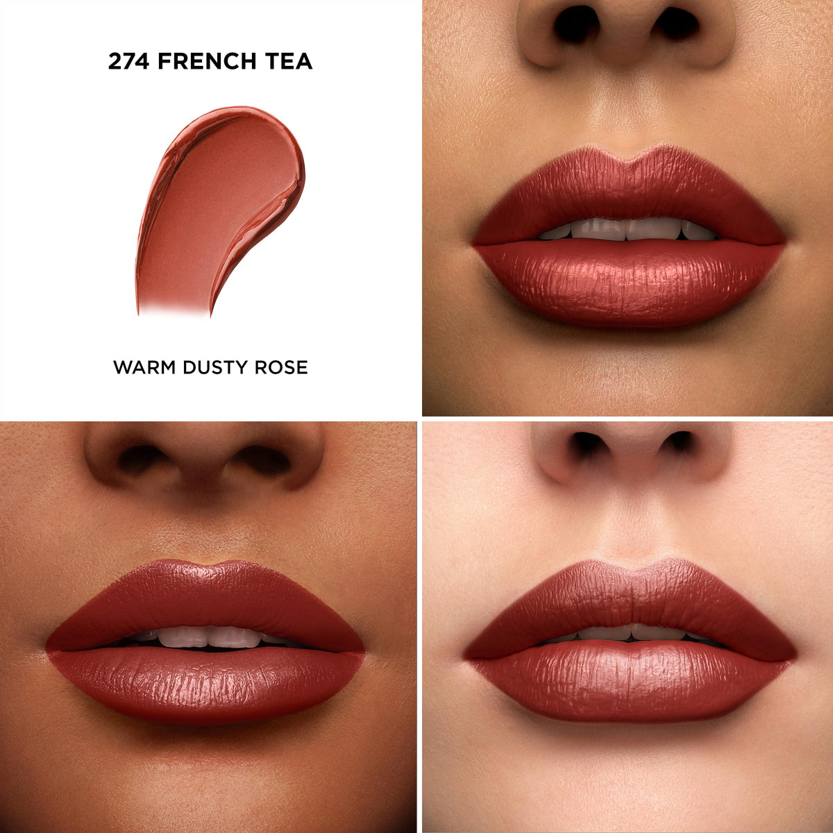 Lancôme open lipstick bullet displaying creamy tip for smooth application