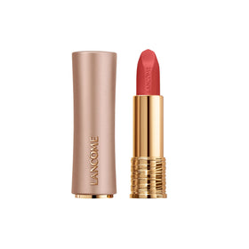 Lancôme lipstick front packaging showing elegant case and shade name, polished presentation benefit