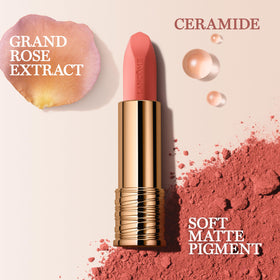 Lancôme swatch of creamy matte texture showing buildable color payoff