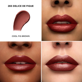 Lancôme lipstick twisted up showing creamy bullet and easy application benefit precise control