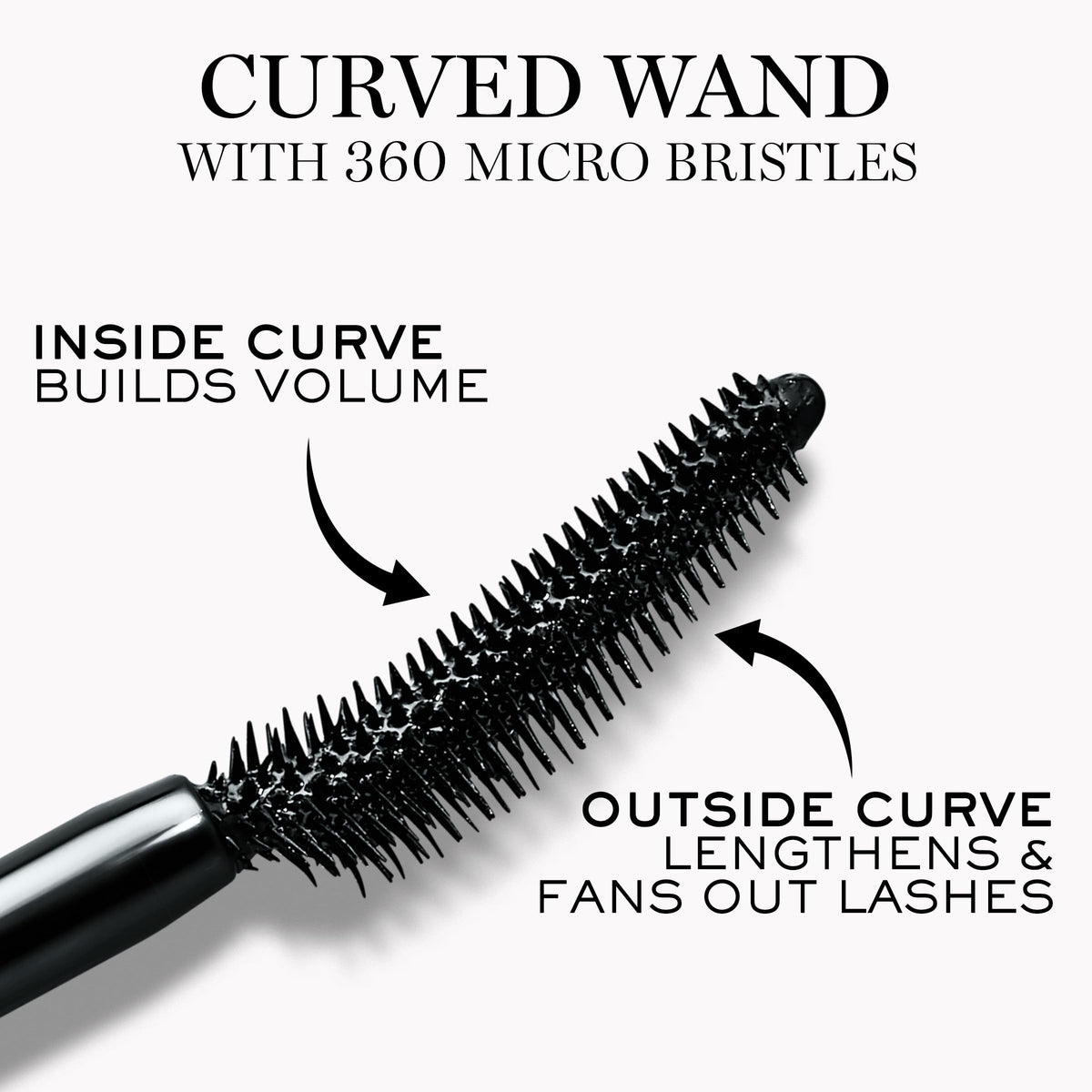 Lancôme Lash Idôle micro-bristles detail highlighting 250 bristles for fanned volume