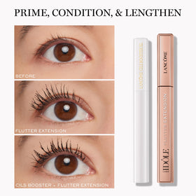 Lancôme mascara beside coin for scale, showing compact portable size benefit