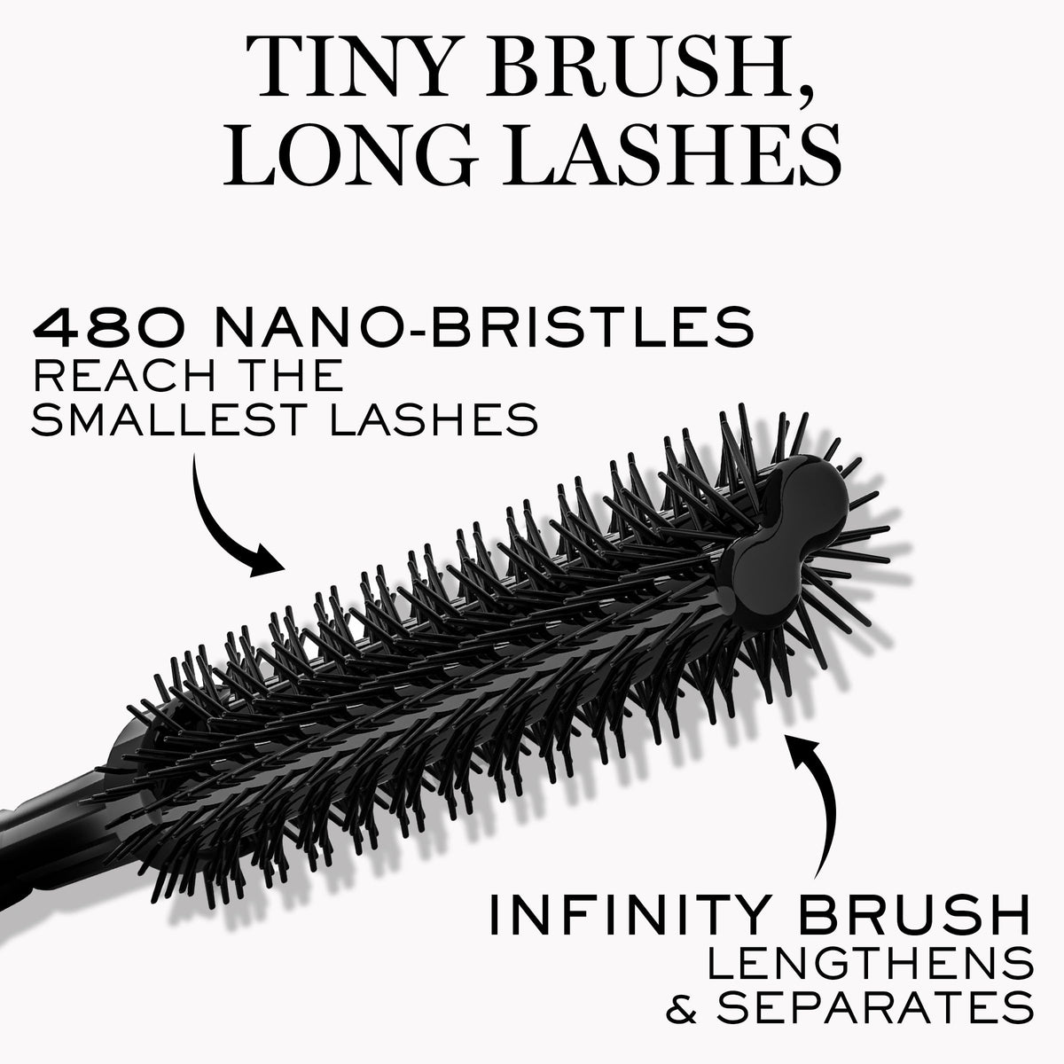 Lancôme black mascara swatch stroke showing rich pigment and smooth texture
