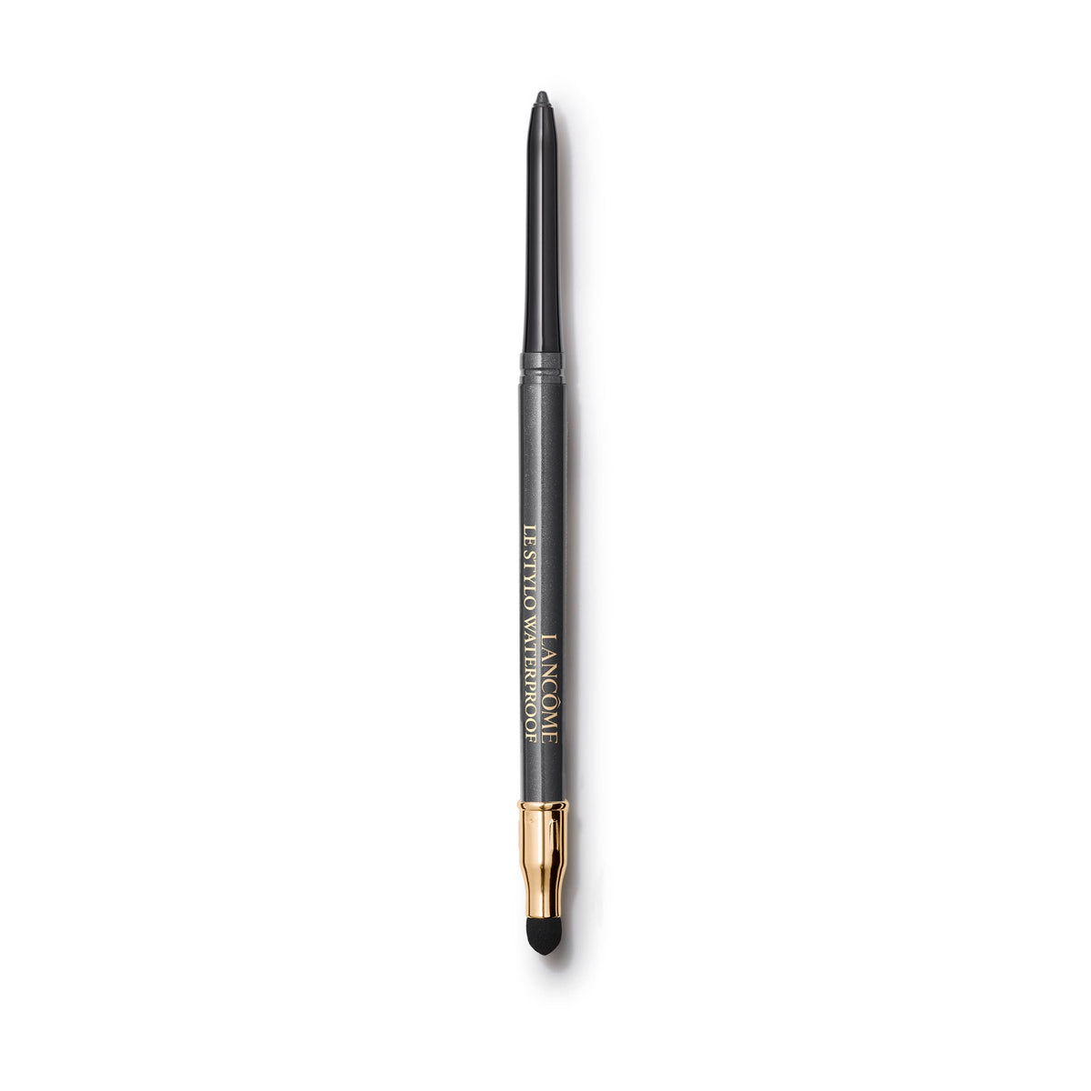 Lancôme pencil front view showing sleek barrel and true-black finish for precise lining