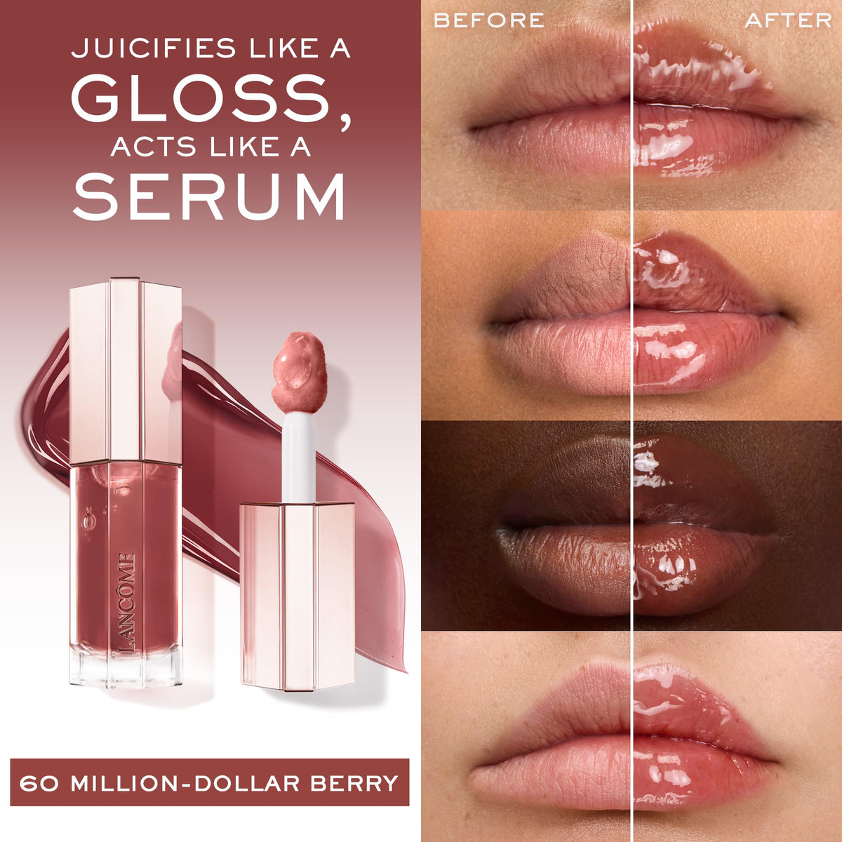 Lancôme large curved applicator close-up delivering even coverage and precision