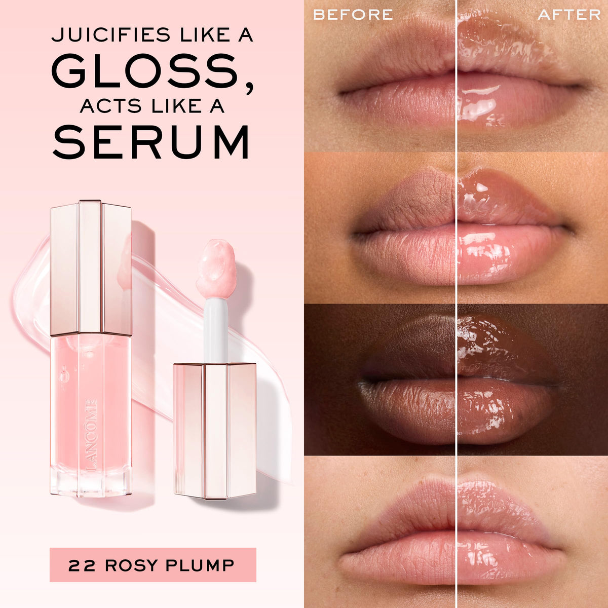 Lancôme applicator close-up demonstrating easy lip contouring