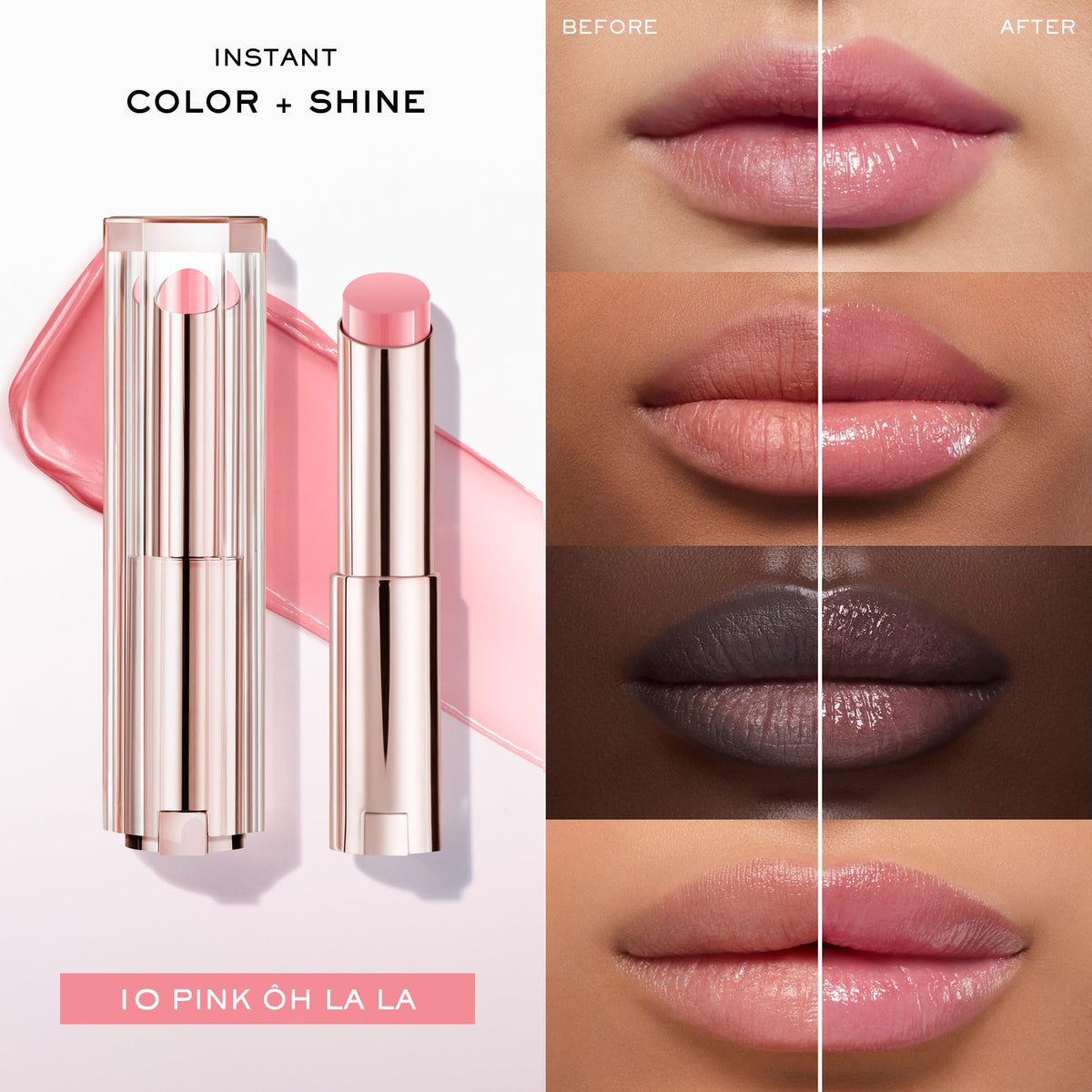 Lancôme Lip Idôle with cap removed showing product stick and easy twist-up benefit
