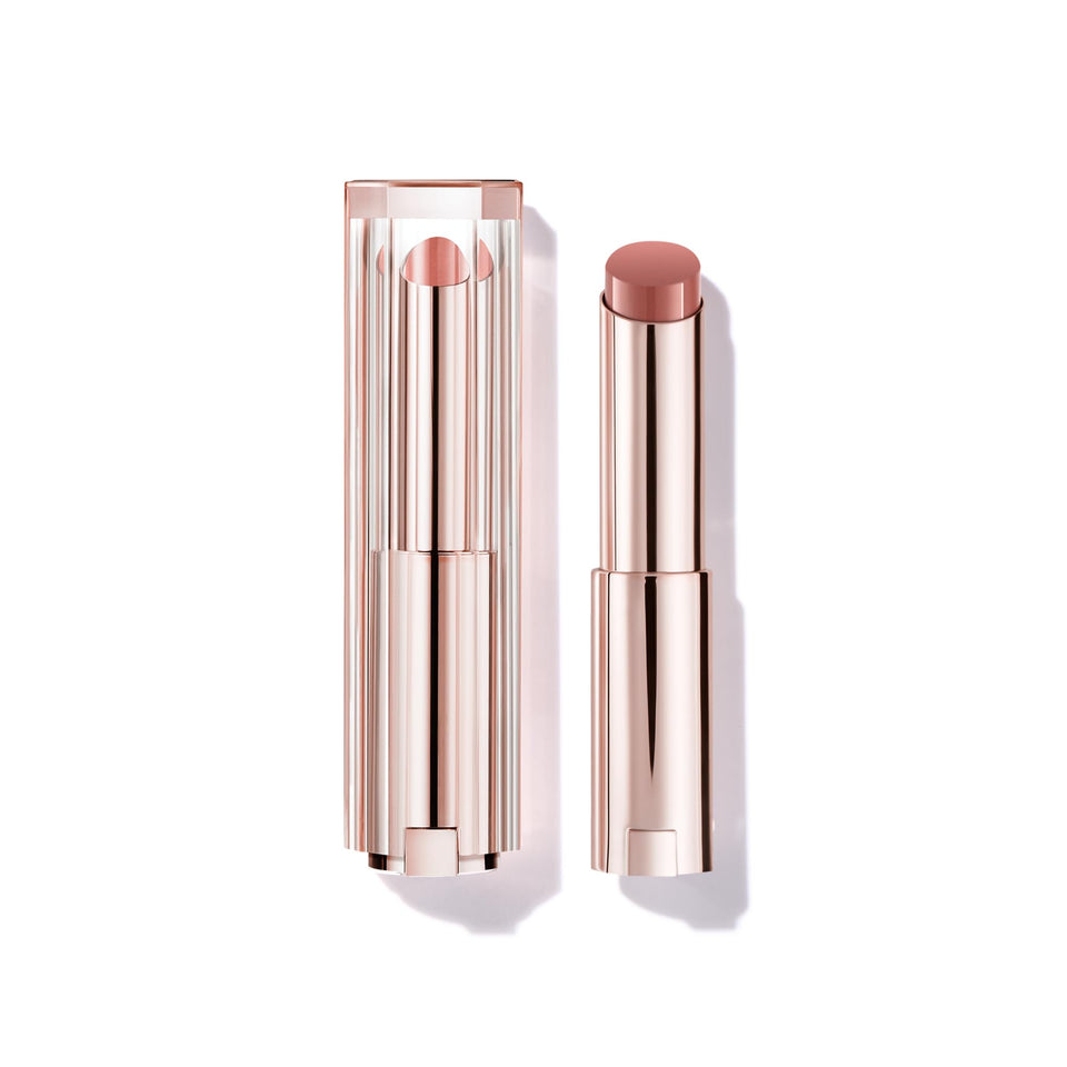 Lancôme front packaging of Lip Idôle Throwing Beige showing product benefit