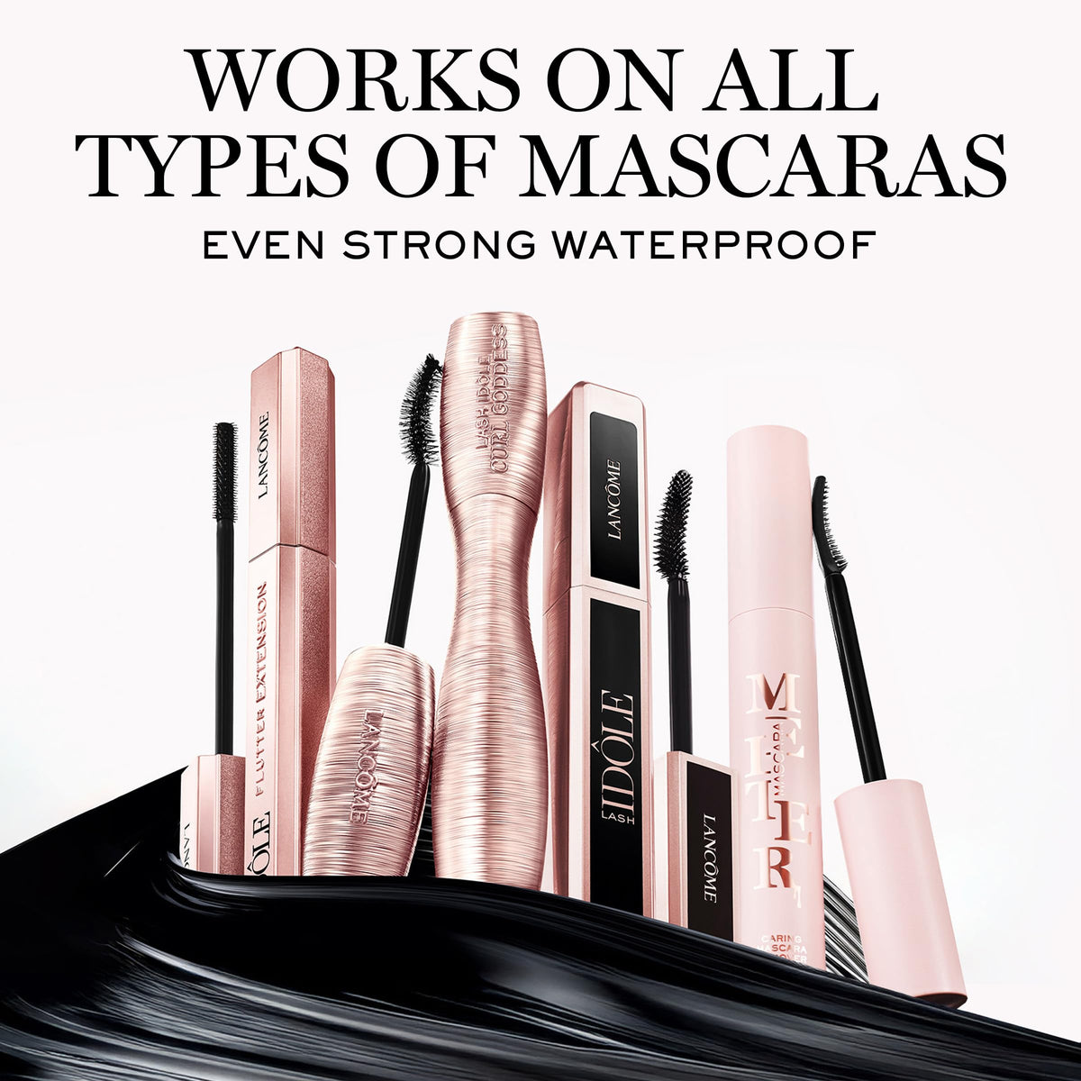 Lancôme on bathroom vanity styling to show daily skincare routine