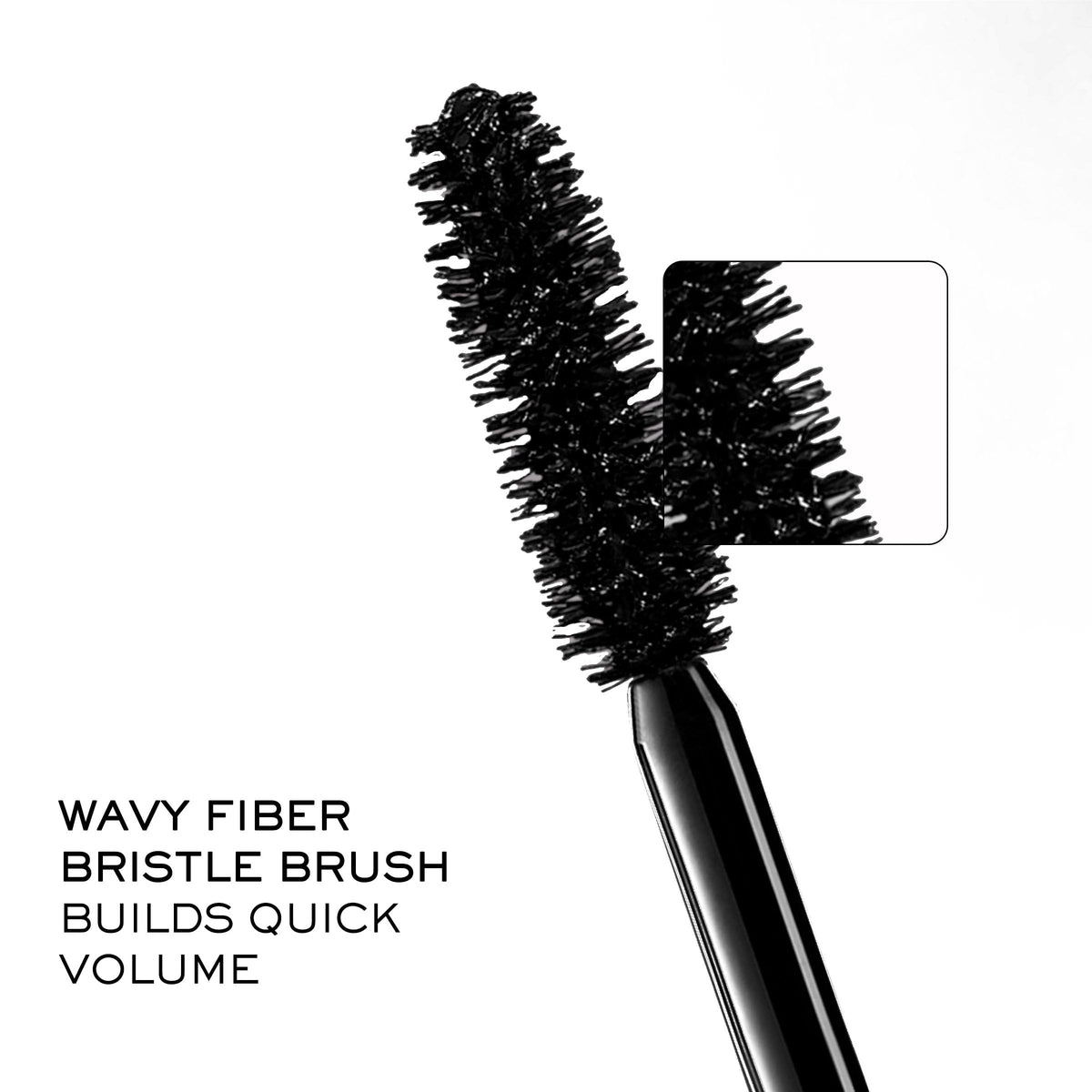 Lancôme mascara texture stroke on skin showing rich black pigment payoff