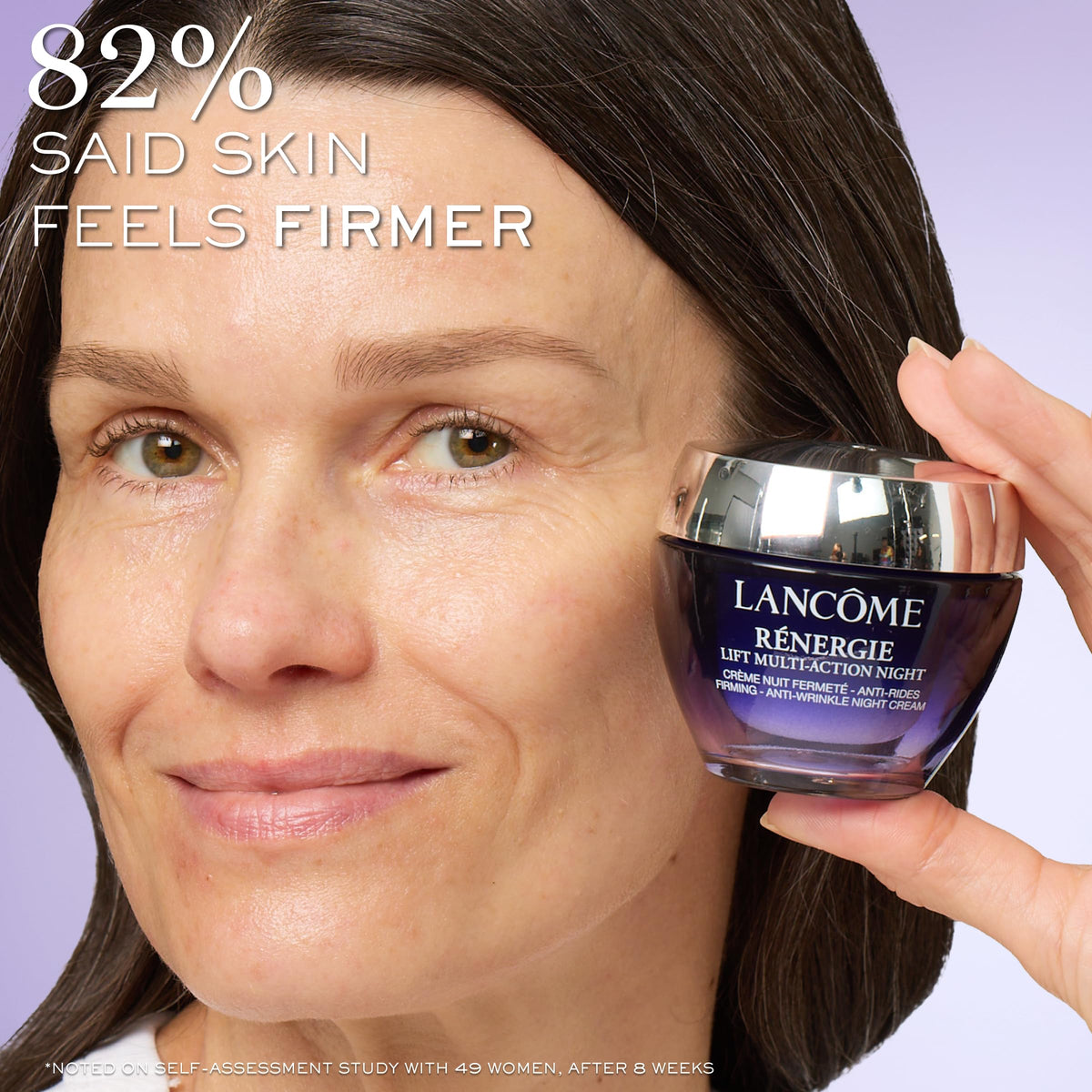 Lancôme night cream open jar showing inner surface, highlights rich moisturization benefit