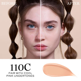 Lancôme pump dispensing foundation texture for smooth, controlled application