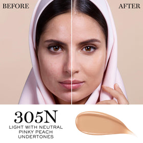 Lancôme pump dispensing foundation demonstrating controlled, hygienic product use