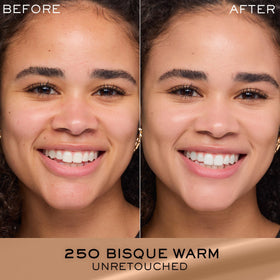 Lancôme Renergie Lift swatches on arm showing shade 250 and blendability benefits
