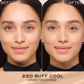 Lancôme foundation swatches on arm showing shade 220 and blendable coverage